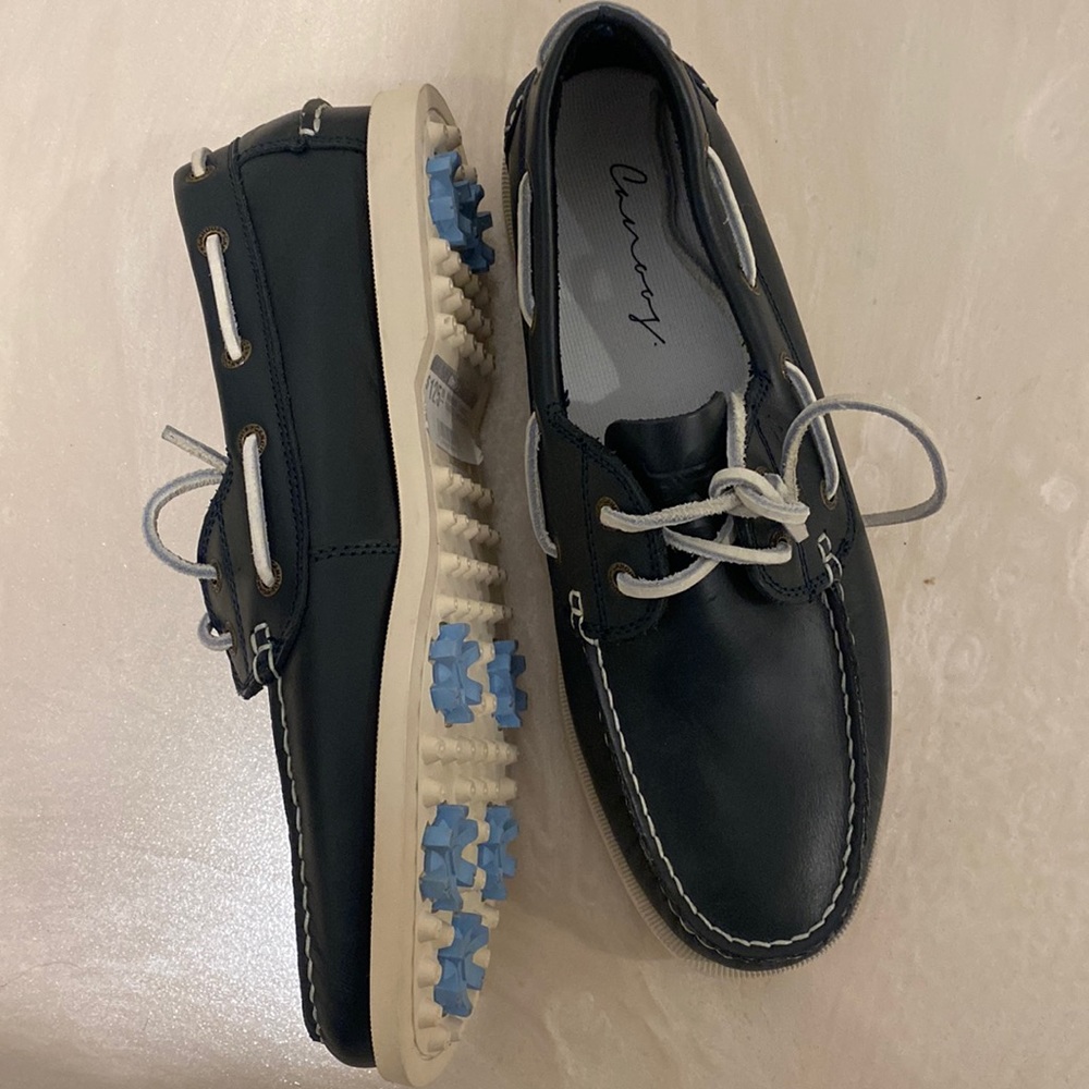 Conoos golf shoes, leather, navy mens 9